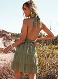 COTTON PLEATED HOLLOW DRESS