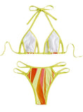 PRINTED HALTER SEXY SWIMSUIT