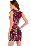 SEXY V-NECK SLEEVELESS MINI SEQUINED DRESS