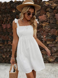 SUSPENDER SOLID COLOR CASUAL KNIT DRESS