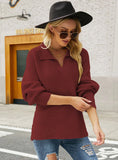 LONG SLEEVE PULLOVER LAPEL SWEATER
