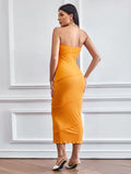 SOLID COLOR TUBE TOP DRESS
