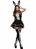 BLACK AND WHITE BUNNY ANIMAL ROLE-PLAYING COSTUME