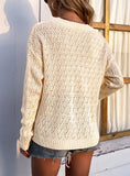 CREW NECK HOLLOW SWEATER TOP