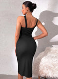 HOLLOW SLEEVELESS SEXY SLIM DRESS