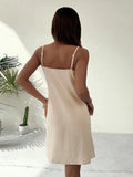 SOLID COLOR SWING SUSPENDER DRESS