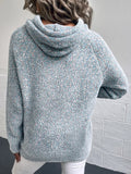 LETTER HOODED PULLOVER DRAWSTRING SWEATER
