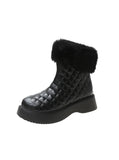 WOMEN'S ROUND HEAD BACK ZIPPER BOOTS