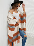 FRINGE SWEATER SHAWL COAT