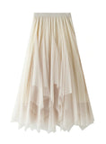 WOMEN IRREGULAR GAUZE SKIRT