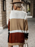 LONG-SLEEVED STITCHING CONTRAST SWEATER