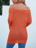 HOLLOW COLLAR OFF THE SHOULDER SWEATER