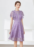 LACE FLYING SLEEVE SLIM DRESS