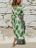 Bohemian Long Sleeve Vintage Holiday Party Dress