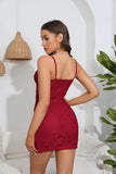 HOLLOW SUSPENDER SEXY LACE DRESS