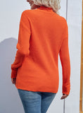 SOLID COLOR HALF-TURTLENECK PULLOVER SWEATER