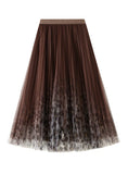 PLEATED LONG RETRO GAUZE SKIRT
