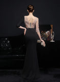 SHORT SLEEVE MERMAID LACE BEADING PROM DRESS