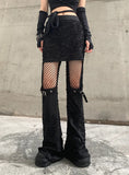MICRO-TROUSERS HOLLOW HOLES EXPOSED LEGS PANT