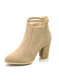 THICK HEELS BACK ZIPPER MARTIN BOOTS