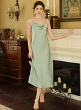 SILK RIBBON SILK SATIN DRESS