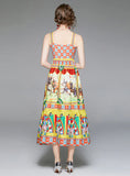 STRAP SWING VINTAGE PRINT DRESS