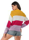SPLICED LONG SLEEVE PULLOVER SWEATER