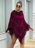 FRINGE COLLAR BEADED SHAWL CLOAK