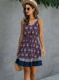 LOSSKY SUMMER WOMEN DRESS BUTTONS COTTON MINI SUNDRESS