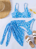 THREE-PIECE PRINTED BIKINI