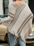FRINGE KNIT SWEATER SHAWL CLOAK