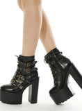 RIVET THICK-SOLED HEEL BOOTS