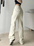 LIGHT-COLORED STRAIGHT POCKETS JEANS PANTS