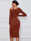 SPLIT LONG SLEEVE SEXY DRESS