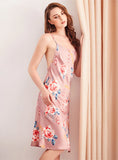 IMITATION SILK PAJAMAS LONG SLING NIGHTDRESS