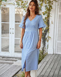 SOLID COLOR A-LINE DRESS