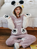 CUTE PURPLE BEAR'S PAW LONG SLEEVE FLANNEL