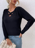 CROSS-STRAP OPENWORK SWEATER