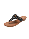 ETHNIC WIND WEDGE AND RHINESTONE BEACH SLIPPERS