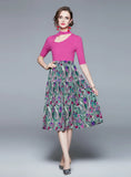 RETRO SWING SKIRT+IRREGULAR KNITTED TWO-PIECE SUIT