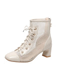 HOLLOW MESH BREATHABLE LACE-UP COOL BOOTS