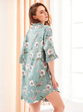 LONG ICE SILK PAJAMAS HOME SLEEPWEAR