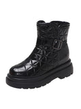 WOMEN THICK COTTON BELT BUCKLE BOOTIES