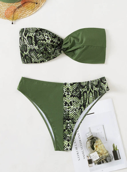 WOMEN SEXY SNAKE SKIN PRINTED BIKINI