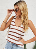 WOMEN KNITTED V-NECK TOP VEST