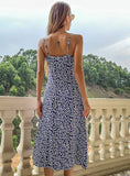 WOMEN SPLIT SLING FLORAL DRESS