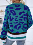 TURTLENECK COLOR-BUMP LEOPARD SWEATER Regular price$39.00