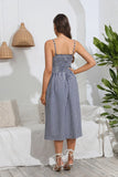 PLAID SUSPENDER CASUAL SWING DRESS