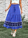 BOHEMIAN LEISURE HOLIDAY PRINT SKIRT
