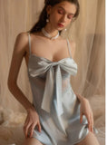 SILK BOW SKATING SILK NIGHTDRESS